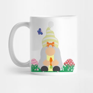 Easter Gnome Orange Ribbon Hat in a Garden Mug